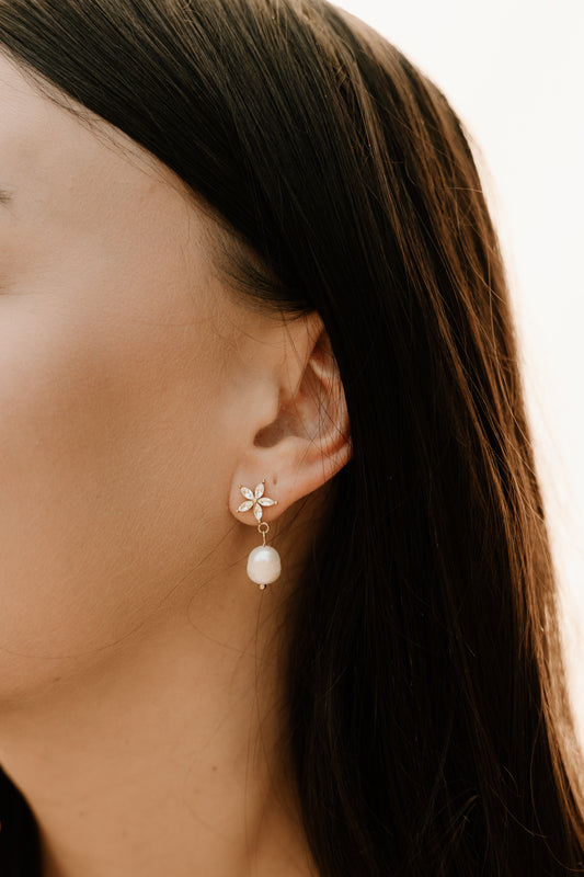 Orchid Pearl Earrings