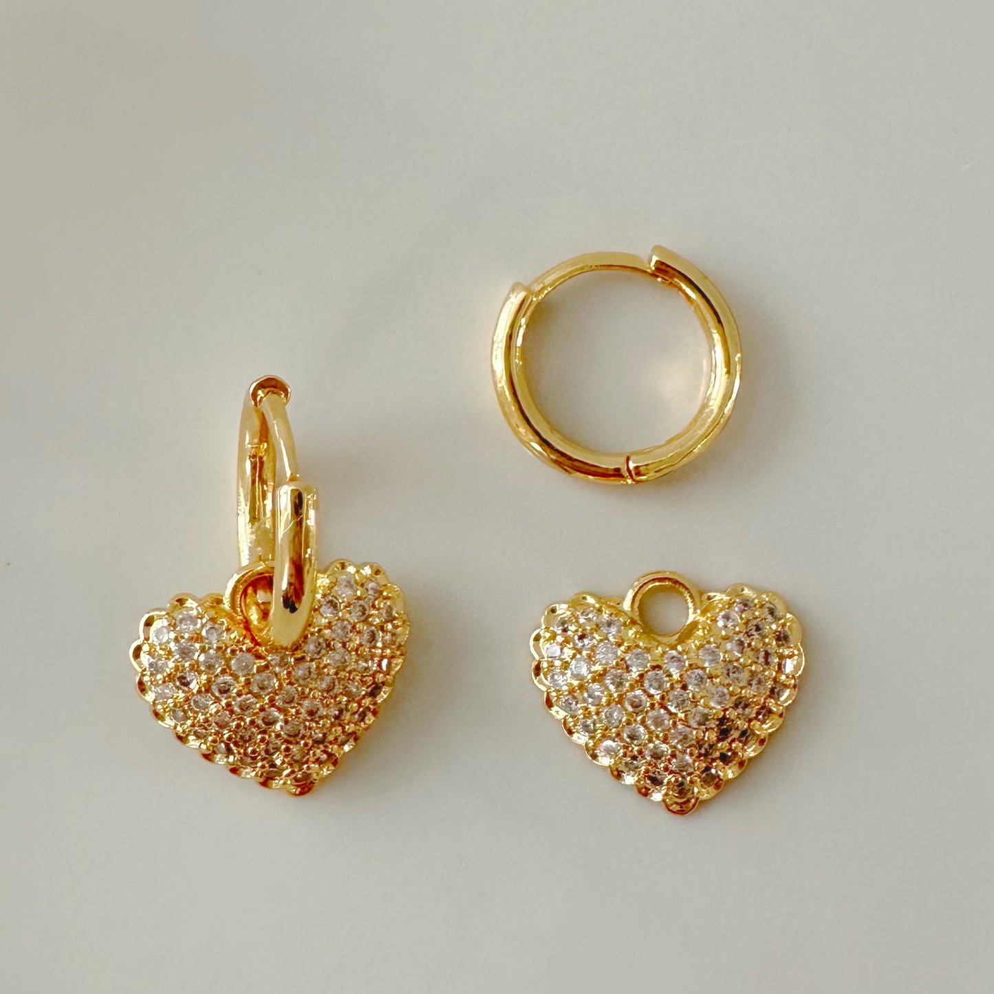 Shimmer Heart Hoops