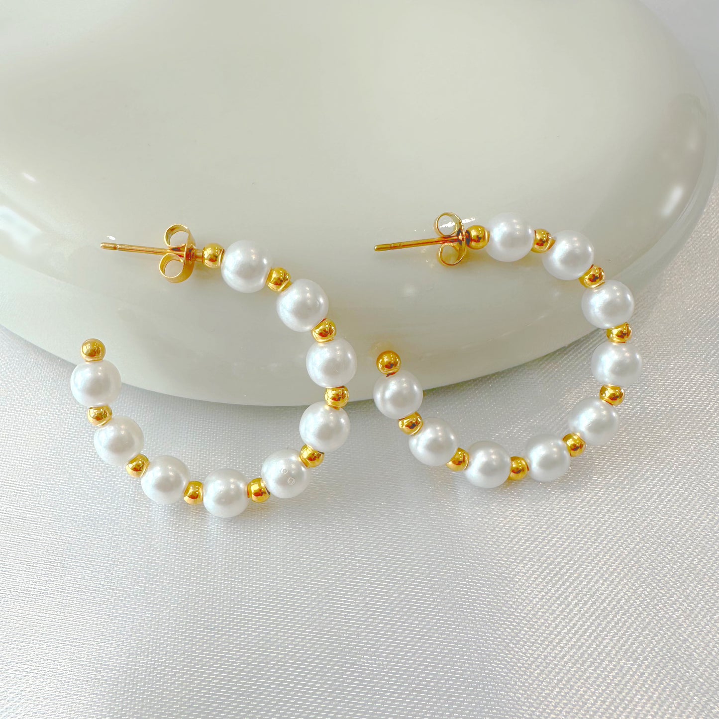 Mixed Pearl Hoops