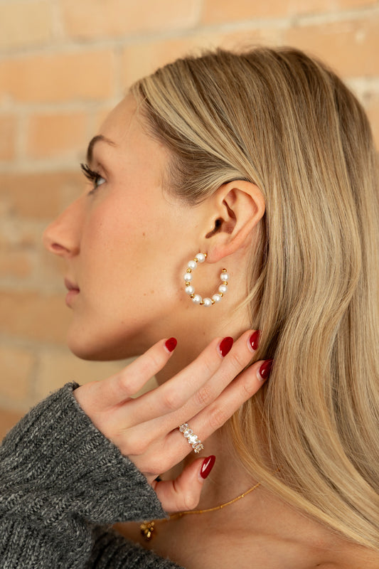 Mixed Pearl Hoops