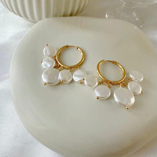 Chunky Pearl Hoops