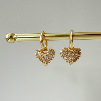 Shimmer Heart Hoops
