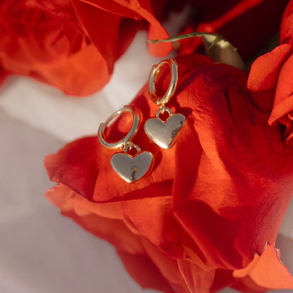 Heart Charm Hoops