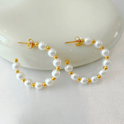Mixed Pearl Hoops
